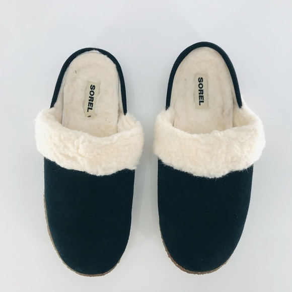 Sorel Women's Nakiska Suede Slide Slippers in Black Size 12 - Picture 6 of 6